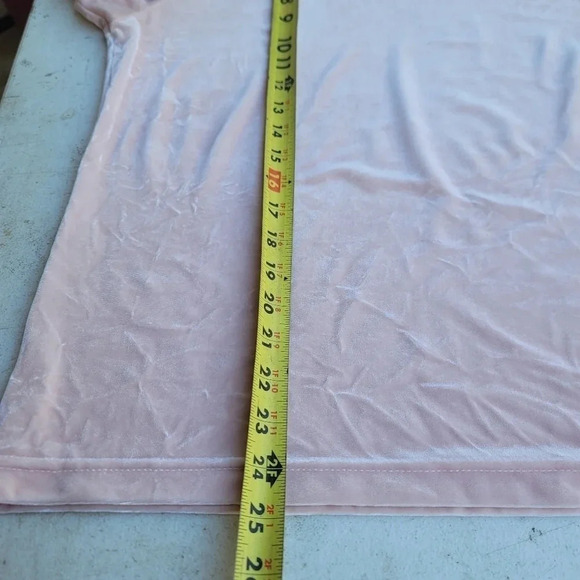 VTG Top Summit Hill Turtleneck Blush Pink Pullover Short Sleeve Mock Velvet Sz M - Picture 8 of 8